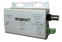 Hanwha TEC-F01 1-Channel Ethernet-Over-Coax Extender with Pass-Through PoE
