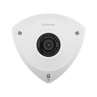 Hanwha TNV-8011C/KEX Series 5MP WDR Vandal Corner IP Camera, 2.3mm Fixed Lens, White, TAA Compliant