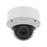 Hanwha QNV-C6083R 2MP IR Outdoor Vandal Dome AI Camera with 3.2-10.2 mm Motorized Varifocal Lens, White