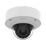 Hanwha XNV-9083R Series 8MP Outdoor IR Vandal Dome IP Camera, 4.4-9.3mm Motorized Varifocal Lens, White