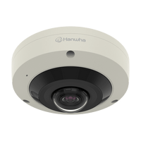 Hanwha XNF-8010RV/KME Series 6MP 360° Outdoor IR Fisheye IP Camera, 1.6mm Lens, Ivory, TAA Compliant