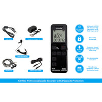 PBN-TECH Premium PCM Audio Recorder 8GB 1040 Hours Storage with Password Protection  K-PASS