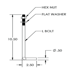 PEDESTAL PRO L-Bolt-500 L-bolt Pedestal Mounting Kit - 1/2" Bolts