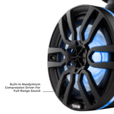 NXL 6.5" Marine Water Resistant Wakeboard Tower Speakers with Integrated RGB LED Lights 300 Watts