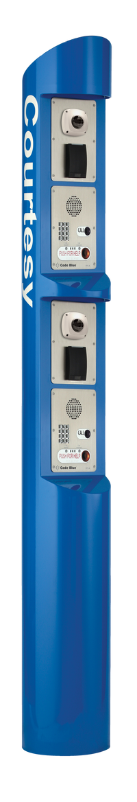Code Blue CB9T00056 CB 9-tdd Help Point with Dual Truck and Dual Faceplates, Safety Blue