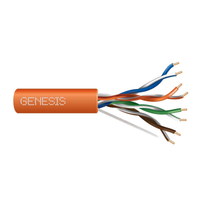 Genesis 63601103 CAT6 23/4 Solid BC Network Cable, Riser, CMR, FT4, 1m Box, Orange