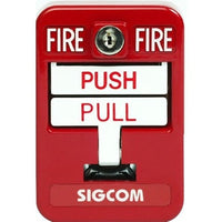 SigCom SG-42CXK2-RD-B SPECTRUM Series Single Action Pull Station, DPDT, with Key, Generic Red