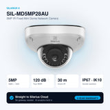 Silarius X SIL-MD5MP28AU 5MP IR Fixed Mini Dome Network Camera - key specs