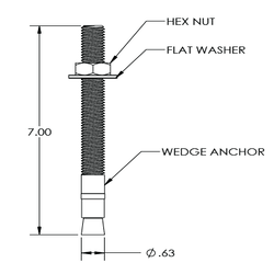 PEDESTAL PRO STUD-ANCHOR-625 Stud-bolt Pedestal Mounting Kit - 5/8" Bolts