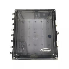 AccelTex ATS-00064 12x10x6 Polycarbonate Enclosure with Clear Door, Key Lock & 4 RPSMA Holes