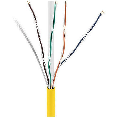 ADI PRO 0E-CAT6PYW Plenum Cable, 23/4 Solid BC, Unshielded, UTP, CMP/FT6, 1000' (304.8m) Reel in Box, Yellow