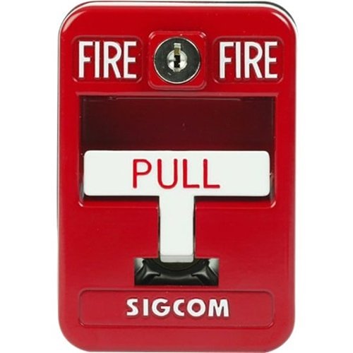 SigCom SG-42SK1-SC SG-42 Series Pull Station, Single Action for Fire Alarm, SPST, NO, Red (Replaces SG-32SK)