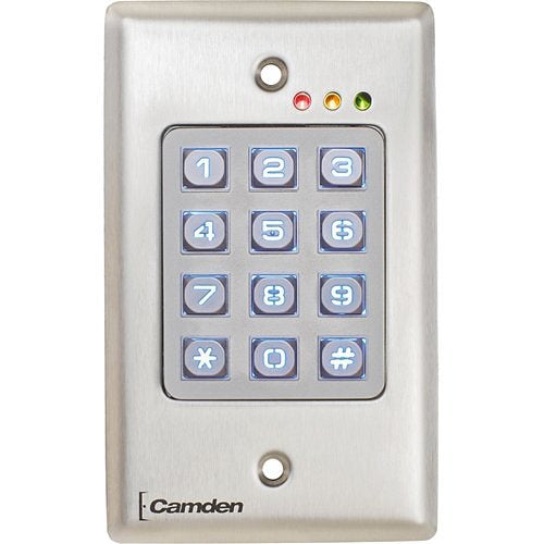 Camden Door Controls Camden CM-120W-V2 Weather and Vandal Resistant Tri-Brid Keypad, Stainless Steel