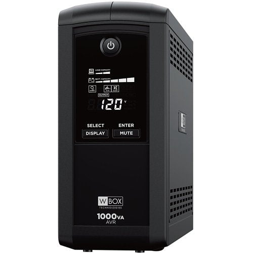 W Box Technologies 0E-1000V9RD Battery Backup Standby UPS 1000VA/600W Line Interactive UPS
