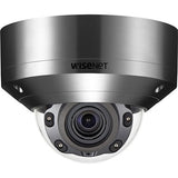 Hanwha XNV-8080RSA Wisenet X-Series 5MP IR Outdoor Vandal Dome Camera, 3.9-9.4mm Varifocal Lens, Stainless Steel