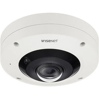 Hanwha XNF-9010RV Wisenet X-Series 12MP 360° IR Outdoor Fisheye Camera, 1.08mm Fixed Lens, White