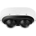 Hanwha PNM-C7083RVD Wisenet 2 x 2MP AI IR Outdoor Vandal Dome IP Camera, 2-Channels, 3-6mm Motorized Varifocal Lens, White