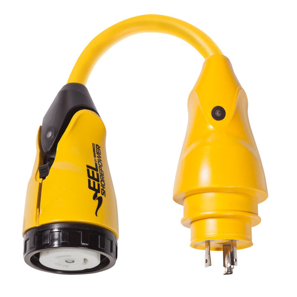 MARINCO 12998381 EEL Pigtail Adapter, 30A 125V Male to 50A 125/250V Female