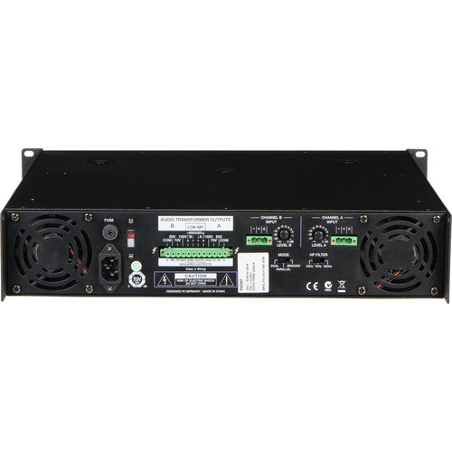 Electro-Voice F.01U.120.174 PA2250T Rackmount 2-Channel 250W Power Amplifier (50V/70V/100V)