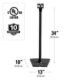 Sanus WSS21-B1 Sonos Play 1 & Play 3 Wireless Speaker Stands Black- Single