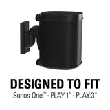 Sanus WSWM21-B1 Sonos Play 1 & Play 3 Wireless Speaker Wall Mounts Black- Single