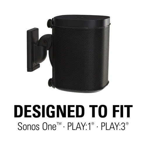 Sanus WSWM21-B1 Sonos Play 1 & Play 3 Wireless Speaker Wall Mounts Black- Single