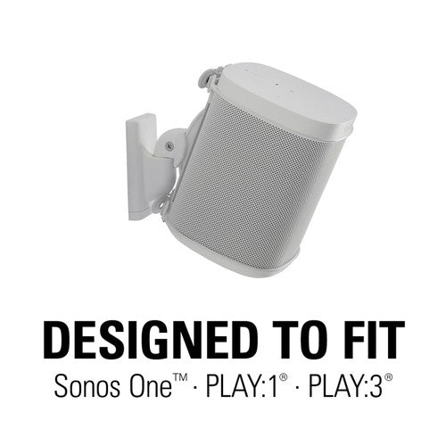 Sanus WSWM21-W1 Sonos Play 1 & Play 3 Wireless Speaker Wall Mounts White- Single