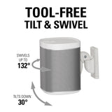 Sanus WSWM21-W1 Sonos Play 1 & Play 3 Wireless Speaker Wall Mounts White- Single