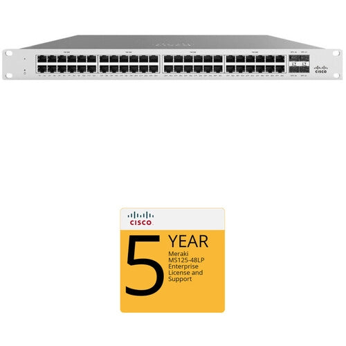 Cisco MS125-48LP Access Switch with 5-Year Enterprise License and Support