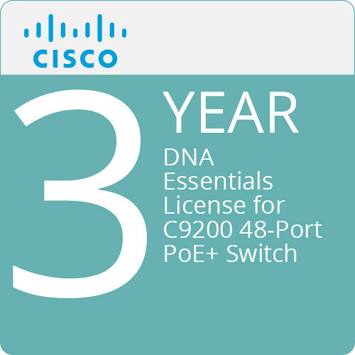 Cisco C9200-DNA-E-48-3Y 3-Year DNA Essentials License for C9200 48-Port PoE+ Switch