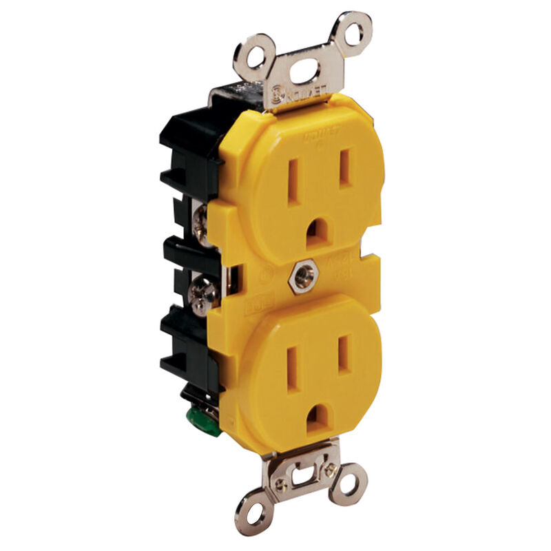 MARINCO 209247 Nylon Dual Outlet Receptacle, Yellow