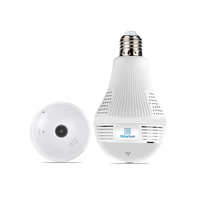 Silarius SIL-FISHBULB3MP 3MP WiFi, bulb fish-eye Camera,  app (IC See) , TF card, 2-Way Audio , app can switch bulb on - 1.29mm lens (SILVER COLOR)