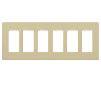 Lutron CW-6-IV Claro 6-Gang Wallplate - (Ivory | Gloss)