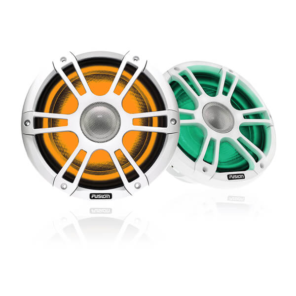 Fusion® 010-02434-10 Signature Series 3 8.8" 330 Watt Coaxial Sports White Marine Speakers (Pair) with CRGBW LED Lighting