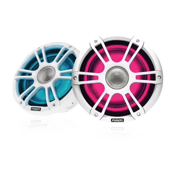 Fusion® 010-02433-11 Signature Series 3 7.7" 280 Watt Coaxial Sports Chrome Marine Speakers (Pair) with CRGBW LED Lighting