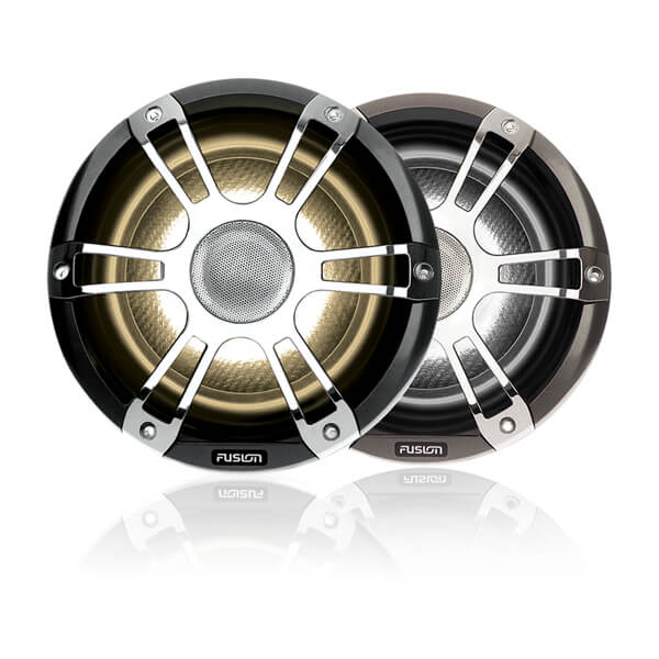 Fusion® 010-02434-11 Signature Series 3 8.8" 330 Watt Coaxial Sports Chrome Marine Speakers (Pair) with CRGBW LED Lighting