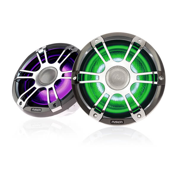 Fusion® 010-02434-11 Signature Series 3 8.8" 330 Watt Coaxial Sports Chrome Marine Speakers (Pair) with CRGBW LED Lighting