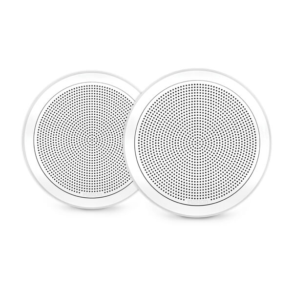 Fusion® FM Series 010-02300-00 7.7" 200-Watt Round White Flush Mount Marine Speakers (Pair)