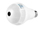 Silarius SIL-FISHBULB3MP 3MP WiFi, bulb fish-eye Camera,  app (IC See) , TF card, 2-Way Audio , app can switch bulb on - 1.29mm lens (SILVER COLOR)