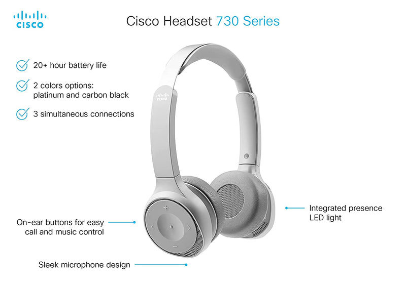Cisco 730 Wireless Headset (Platinum)
