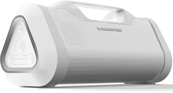 Monster Blaster 3.0 Portable Speaker, 120W Wireless Bluetooth Speaker, IPX5 Rechargeable Waterproof Bluetooth Speaker with USB Charge Out & Aux Input, White
