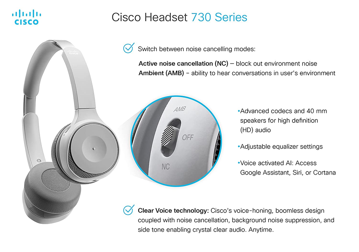 Cisco 730 Wireless Headset (Platinum) – Silarius