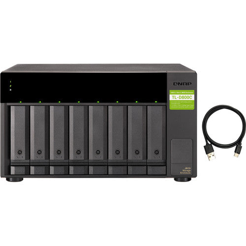 QNAP TL-D800C-US 8-Bay Desktop USB-C 3.1 Gen2 10Gbps JBOD Expansion Unit