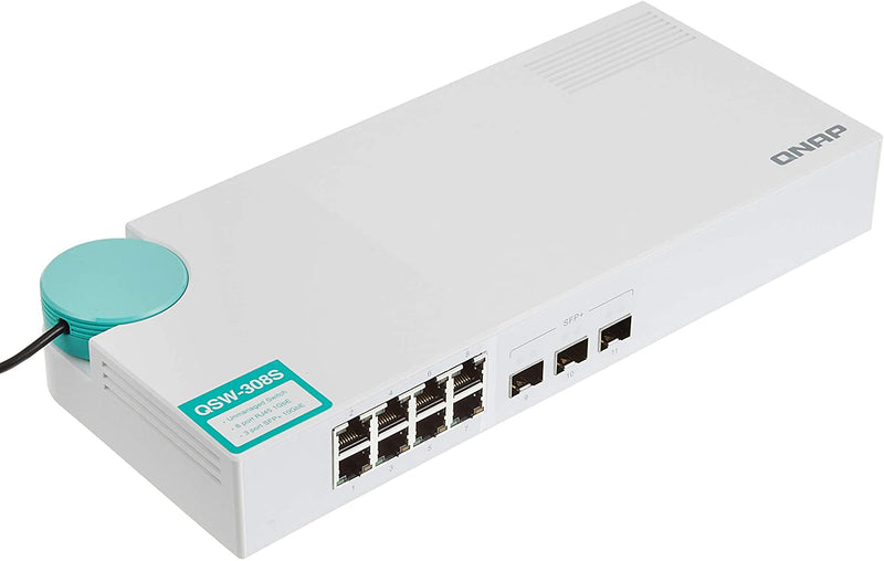 QNAP QSW-308S 10GbE Switch, with 3-Port 10G SFP+ and 8-Port Gigabit Unmanaged Sw