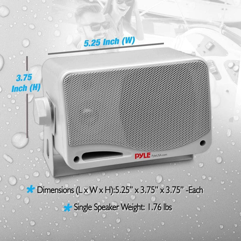 Pyle PDWR42WBT 3.5" 200W 3Way Indoor/Outdoor Bluetooth Home Speaker System
