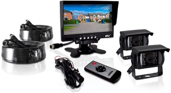 Pyle PLCMTR72 7" Commercial-Grade Weatherproof Backup Cameras & Monitor System