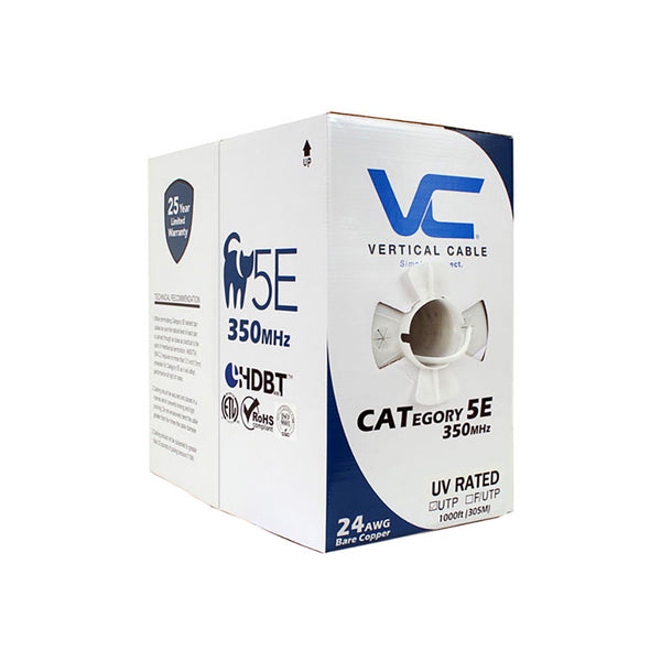 Vertical Cable 059-484/CMX UV Resistant Cat5e Category Cable (Black | 1,000 Feet