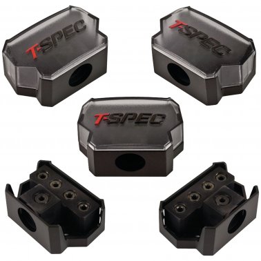 T-Spec V12DB-114 SERIES 1/0Gauge In/Four 4/8Gauge Out Compact Block Distribution