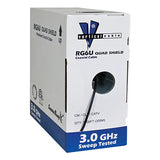 Vertical Cable 107-1952BK6Q1BX RG-6 UL Listed 75 OMH 18AWG Quad Coax (Black)