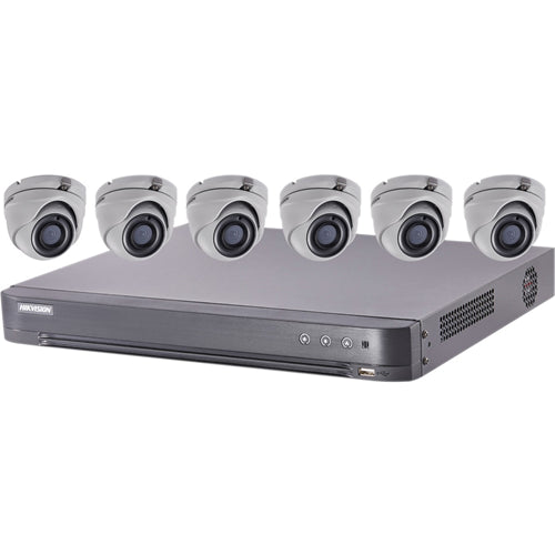 Hikvision T7208U2TA6 8CH DVR W/ 2TB HDD & 6X5MP Turret cameras